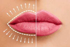 olympia aesthetics in palm harbor fl Before and after lip fillers comparison showing natural volume enhancement.