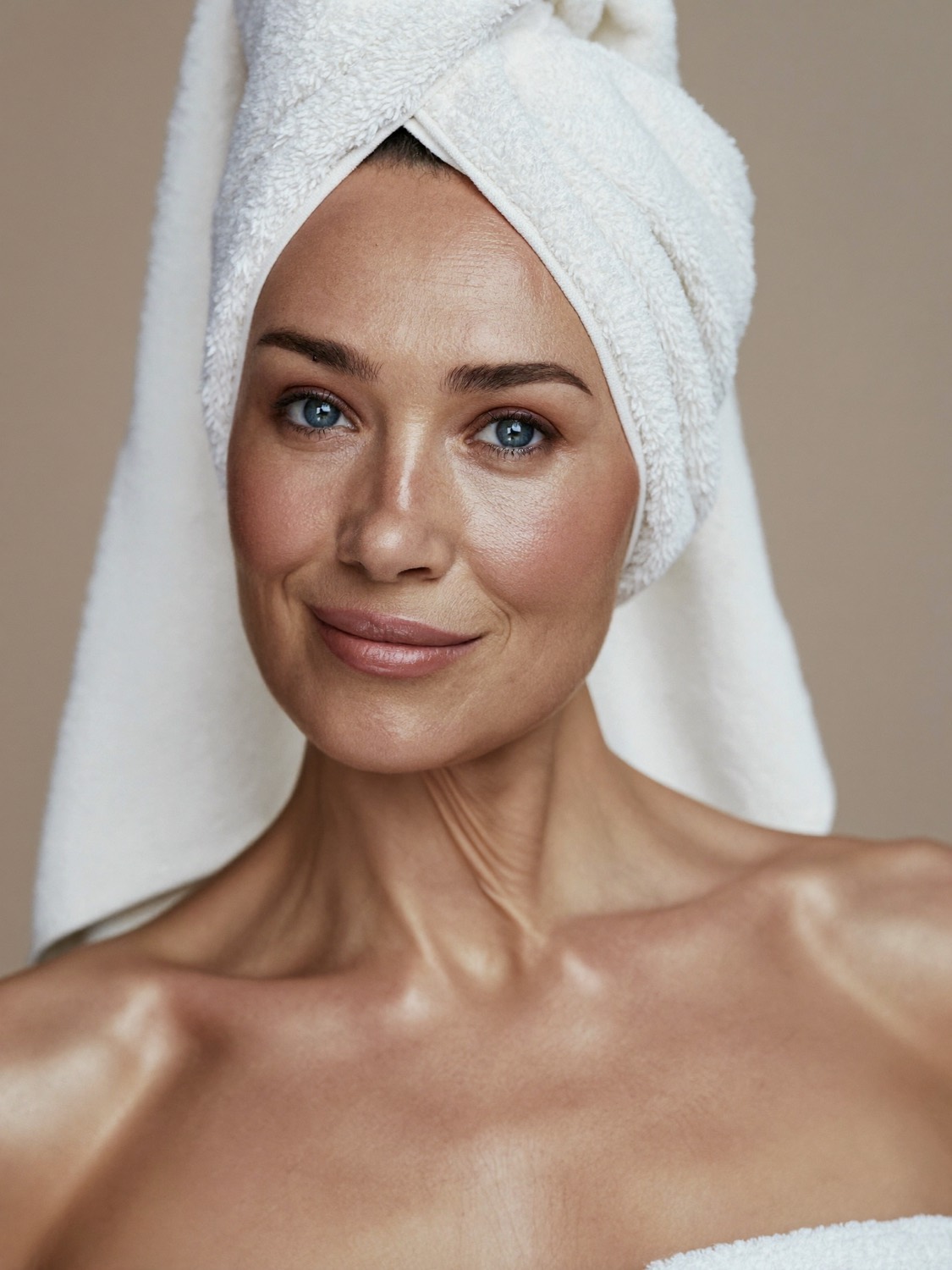 Mature woman with smooth, radiant skin after dermaplaning at Olympia Aesthetics in Palm Harbor, Florida