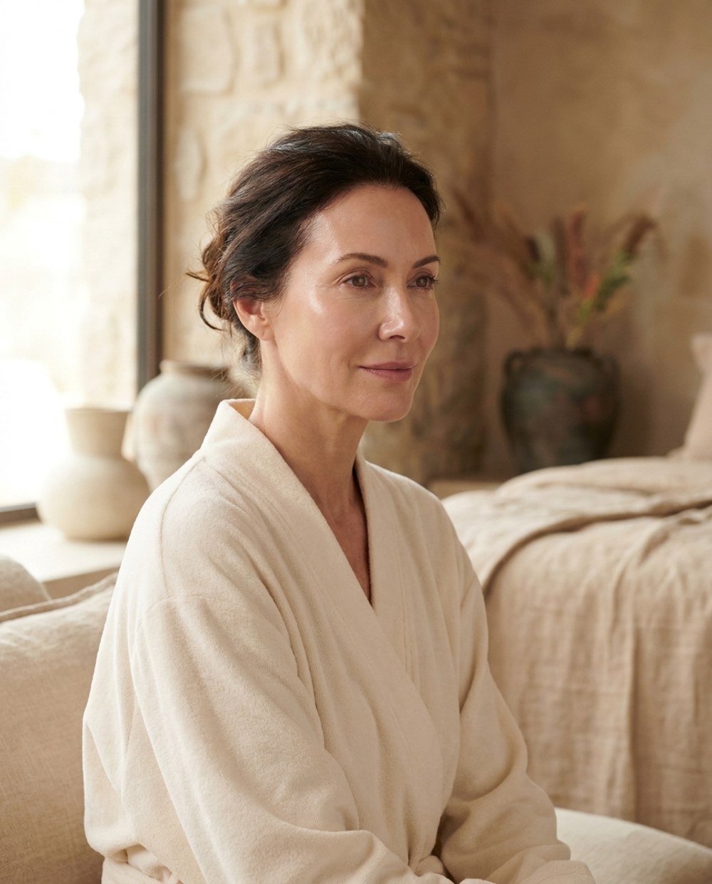 Woman with refined, luminous skin after Sciton Contour TRL laser resurfacing at Olympia Aesthetics & Wellness in Palm Harbor, Florida